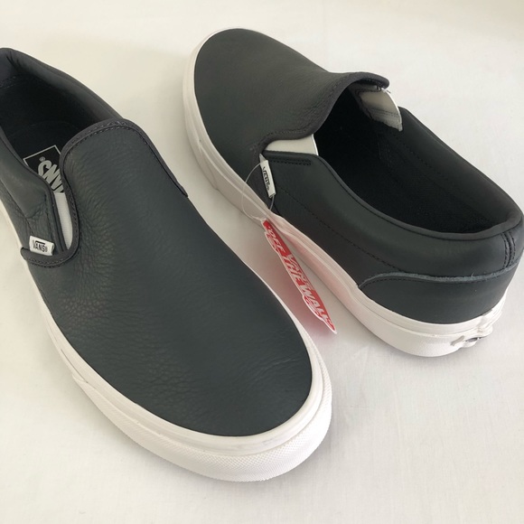 vans lux leather slip on